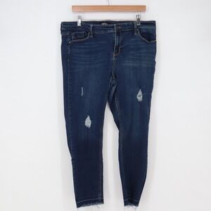 Buffalo Jeans Womens 14 Jess Rip & Repair Blue Distressed Skinny Excellent